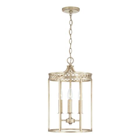 Isabella 12" 4-light Winter Gold Lantern Foyer Pendant