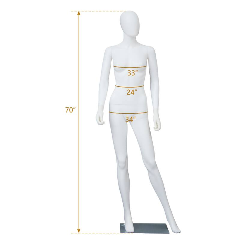 Full Body Mannequin Famale Male Dress Form Display, Manikin Torso Stand Realistic Mannequin for Retail Clothing Shops, White