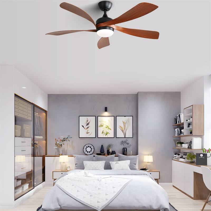 52" Dimmable Led Ceiling Fan with Remote Control,Reversible DC Motor