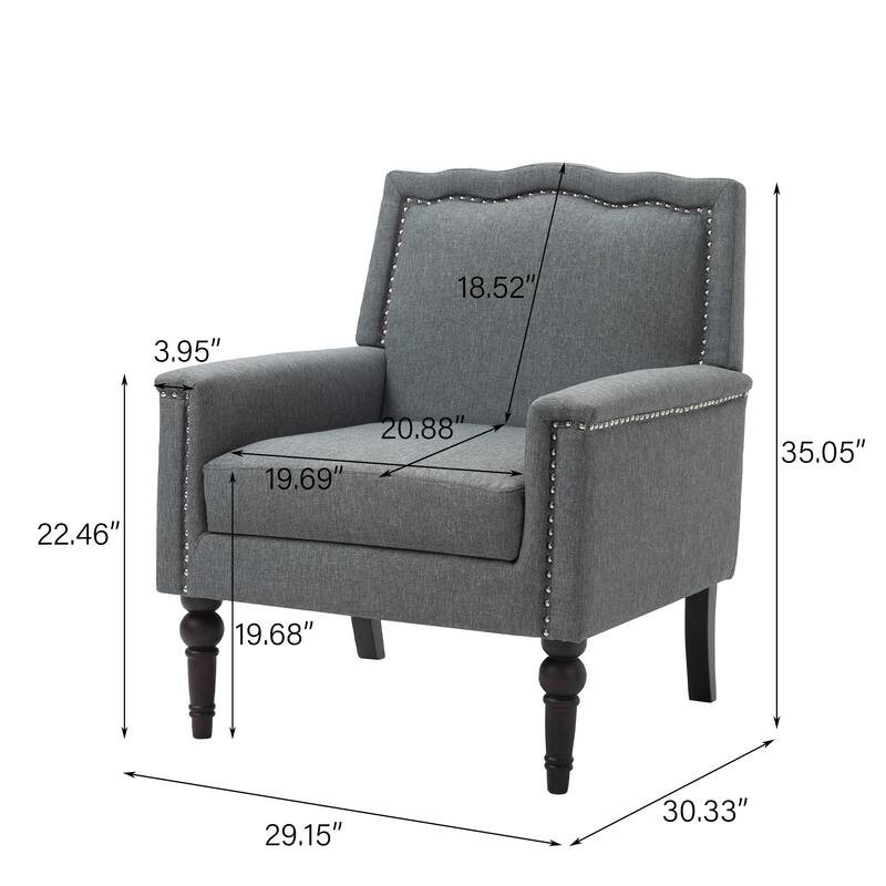 Upholstered Armchair with Nailhead Trims Accent Chair