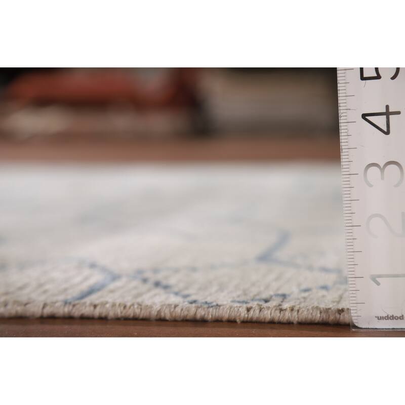 All-Over Moroccan Indian Area Rug Hand-Knotted Wool Carpet - 5'0"x 7'11"