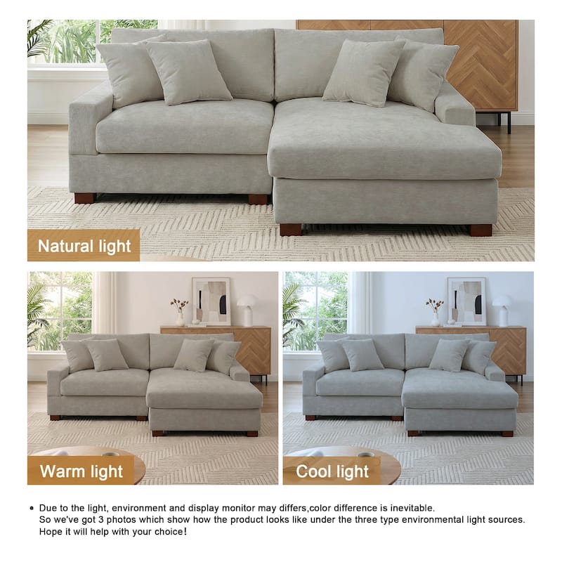 Oversized Modern Chenille Modular Sectional Sofa with Chaise