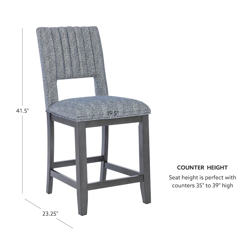 Wilson Grey Upholstered 25-Inch Counter Stool (Set of 2)