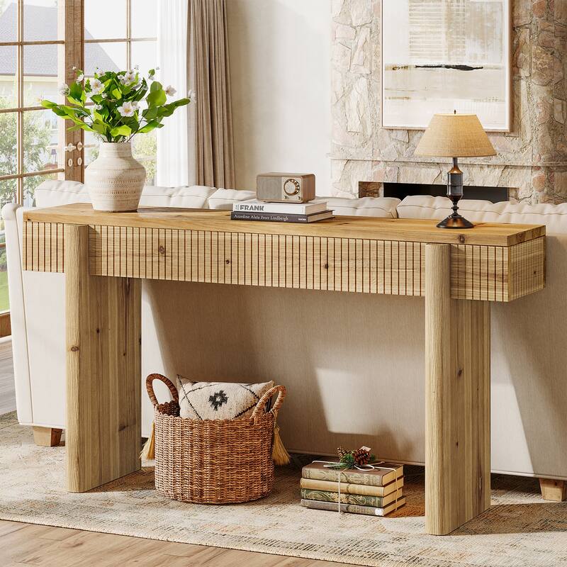 55-Inch Rustic Solid Wood Console Table