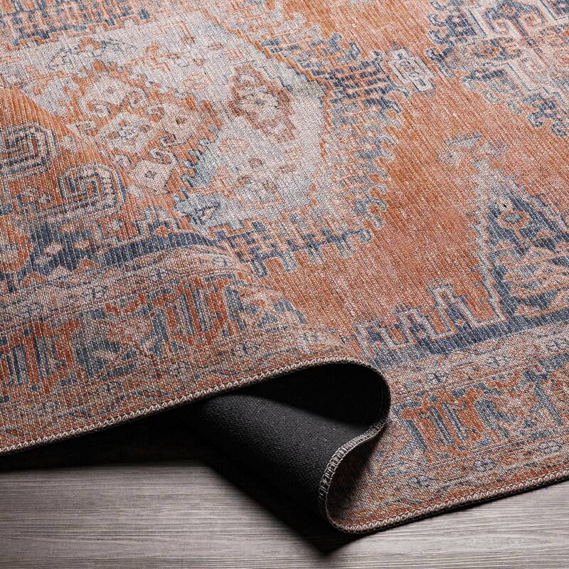 Livabliss Colin Traditional Medallion Washable Area Rug