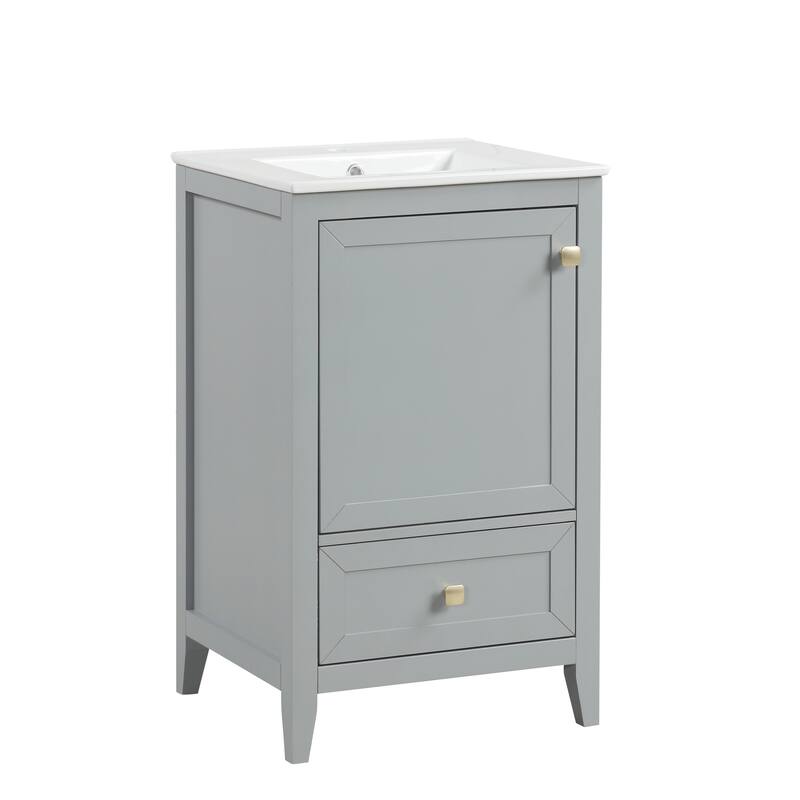 Roomfitters 20" Bathroom Vanity with Sink Cabinet with Soft Closing Door Drawer and Storage Rack