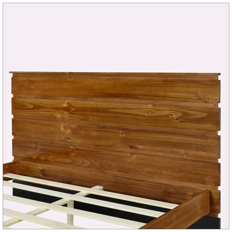 Modern Platform Bed with Headboard Design