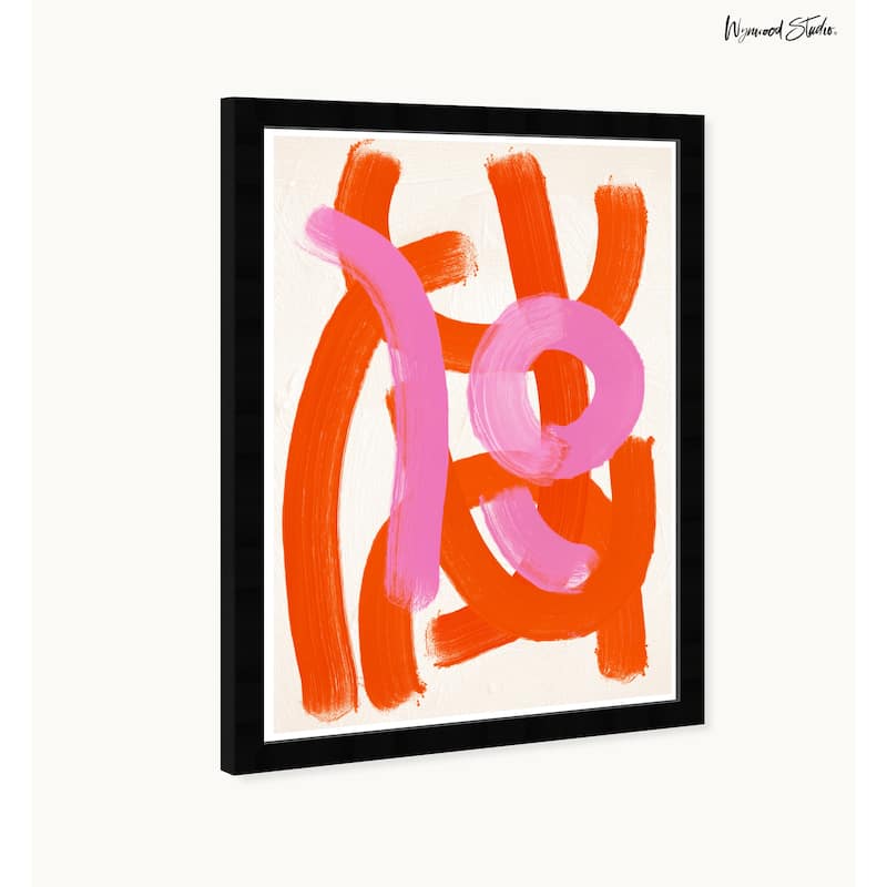 Wynwood Studio Crossing Paths Framed Retro Colorful Abstract Prints