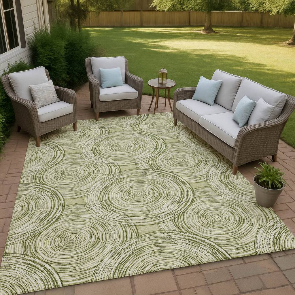 Machine Washable Indoor/ Outdoor Modern Pune Chantille Rug