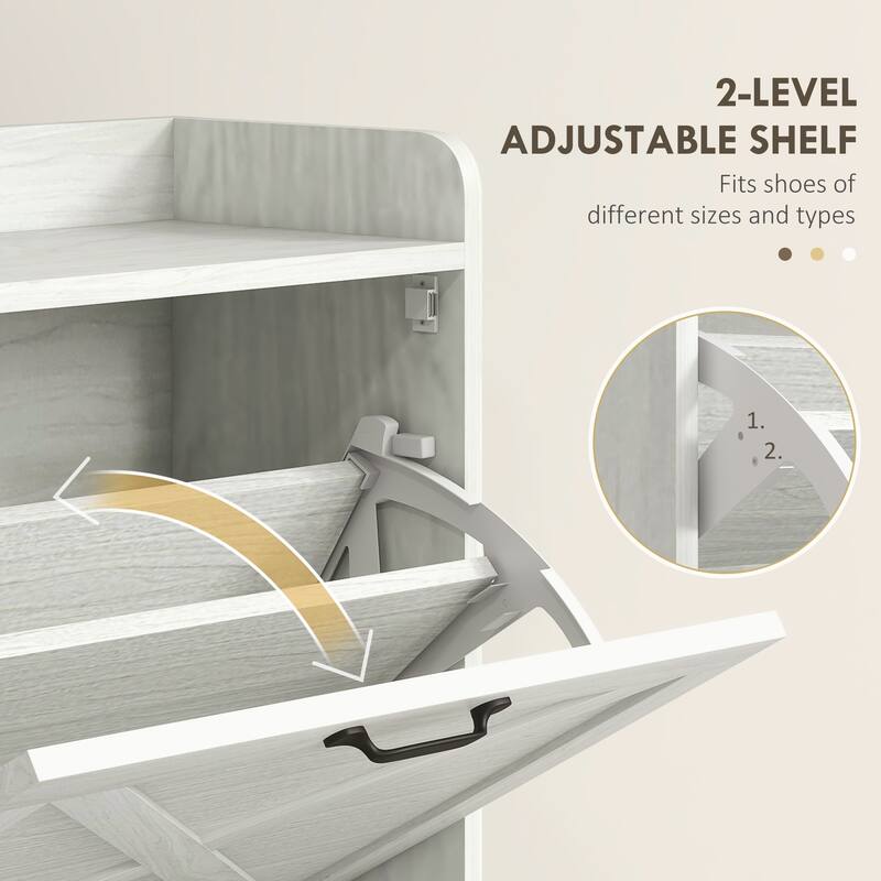 38" 3-In-1 Coat Rack with Storage Bench,Four Hooks and Shoe Storage