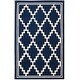 preview thumbnail 34 of 35, SAFAVIEH Handmade Chatham Nadine Modern Wool Rug 5' x 8' - Navy/Ivory - Rectangle