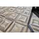 EXQUISITE RUGS Natural Hide Hand-stitched Leather Hide Silver Area Rug ...