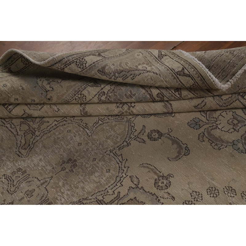 Tabriz Persian Vintage Area Rug Hand-Knotted Oriental Wool Carpet - 8'0" x 12'0"