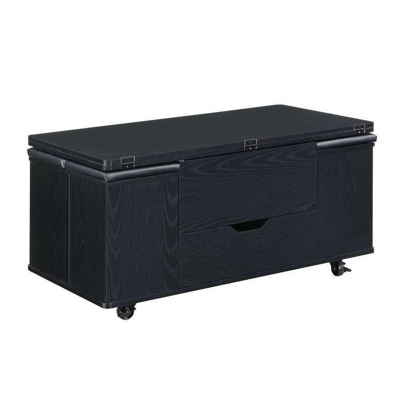 Christopher Knight Home - Calix Lift-Top MDF Coffee Table Set with 4 Stools and Smooth Locking Wheels