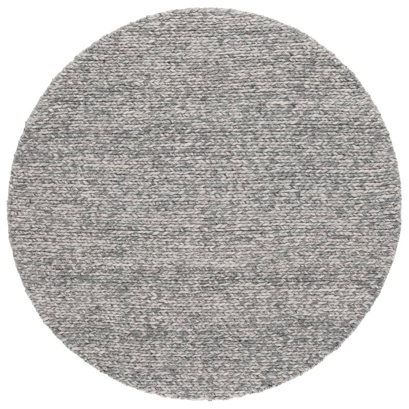 SAFAVIEH Handmade Natura Chisako Transitional Wool Rug - 6' Round - Grey/Ivory