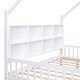 preview thumbnail 11 of 22, Full Size Wooden House Bed with Roof, Storage Drawers, and Shelf, Kids Play Bed