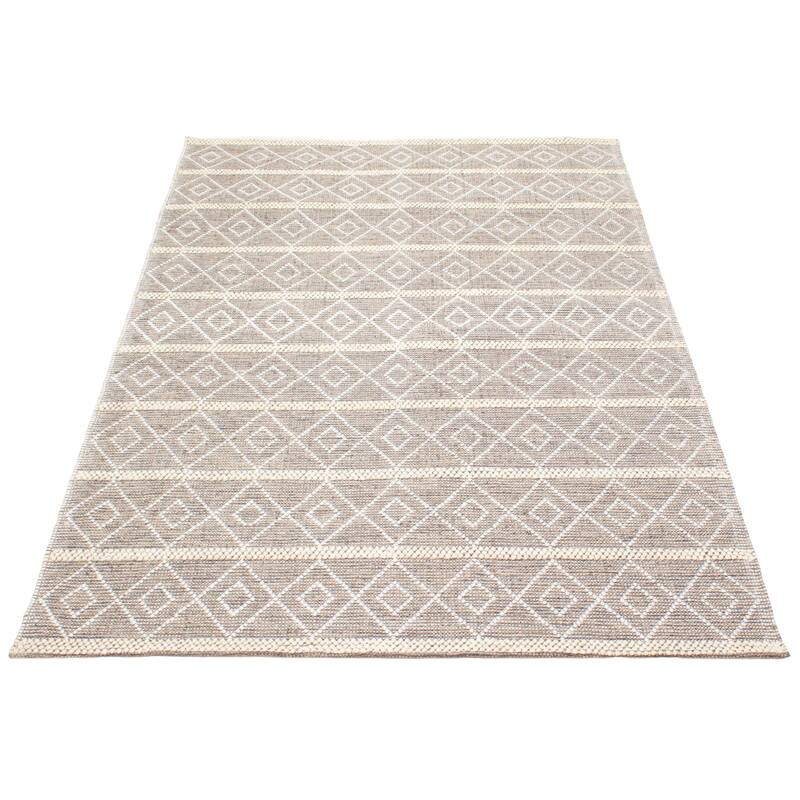 ECARPETGALLERY Braid weave Sienna Taupe Wool Rug - 6'0 x 9'1