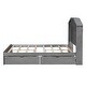 preview thumbnail 71 of 69, Wooden platform bed with house shaped storage headboard and drawers