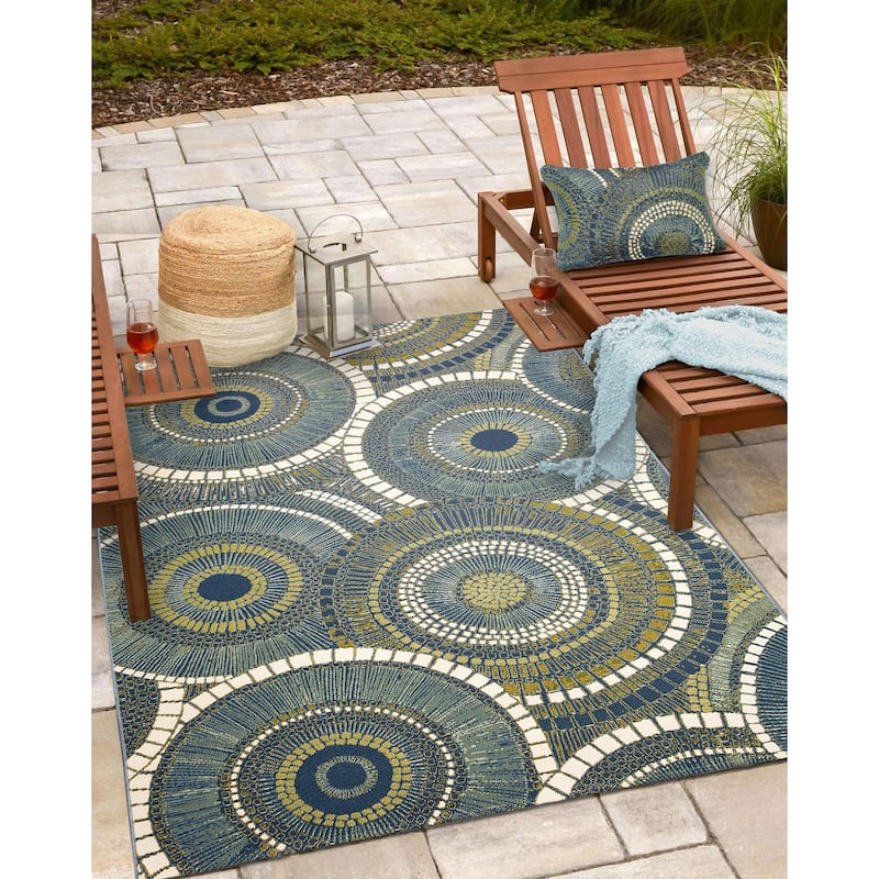 Liora Manne Marina Circles Indoor/Outdoor Pillow