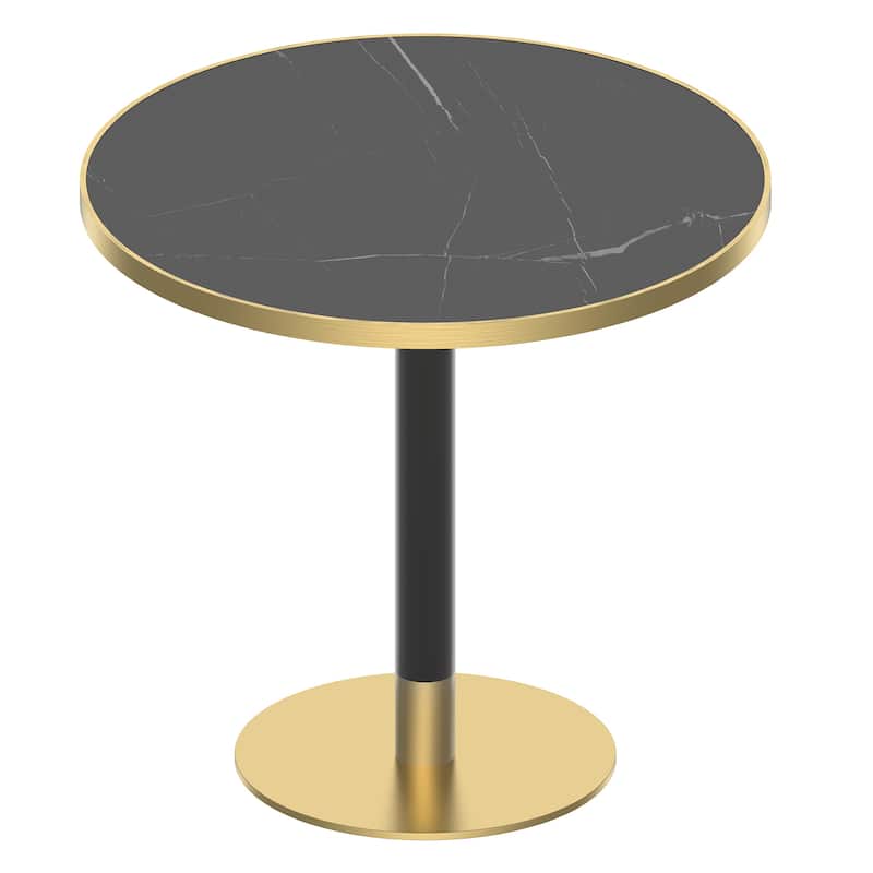 Square Modern Dinning Table 31.5 inches Bistro Table Tulip Table with Faux Marble top, Sturdy Metal Frame Diameter