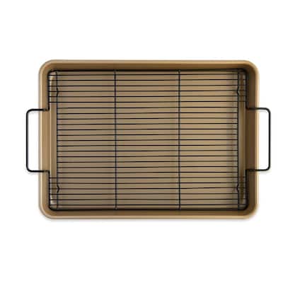 Nordic Ware Nonstick High-Sided Oven Crisp Baking Tray,Gold