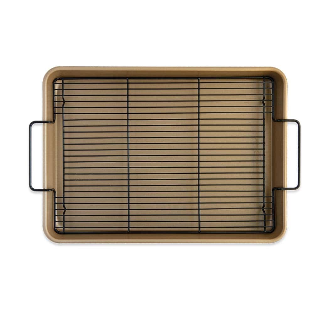 Nordic Ware Nonstick High-Sided Oven Crisp Baking Tray,Gold