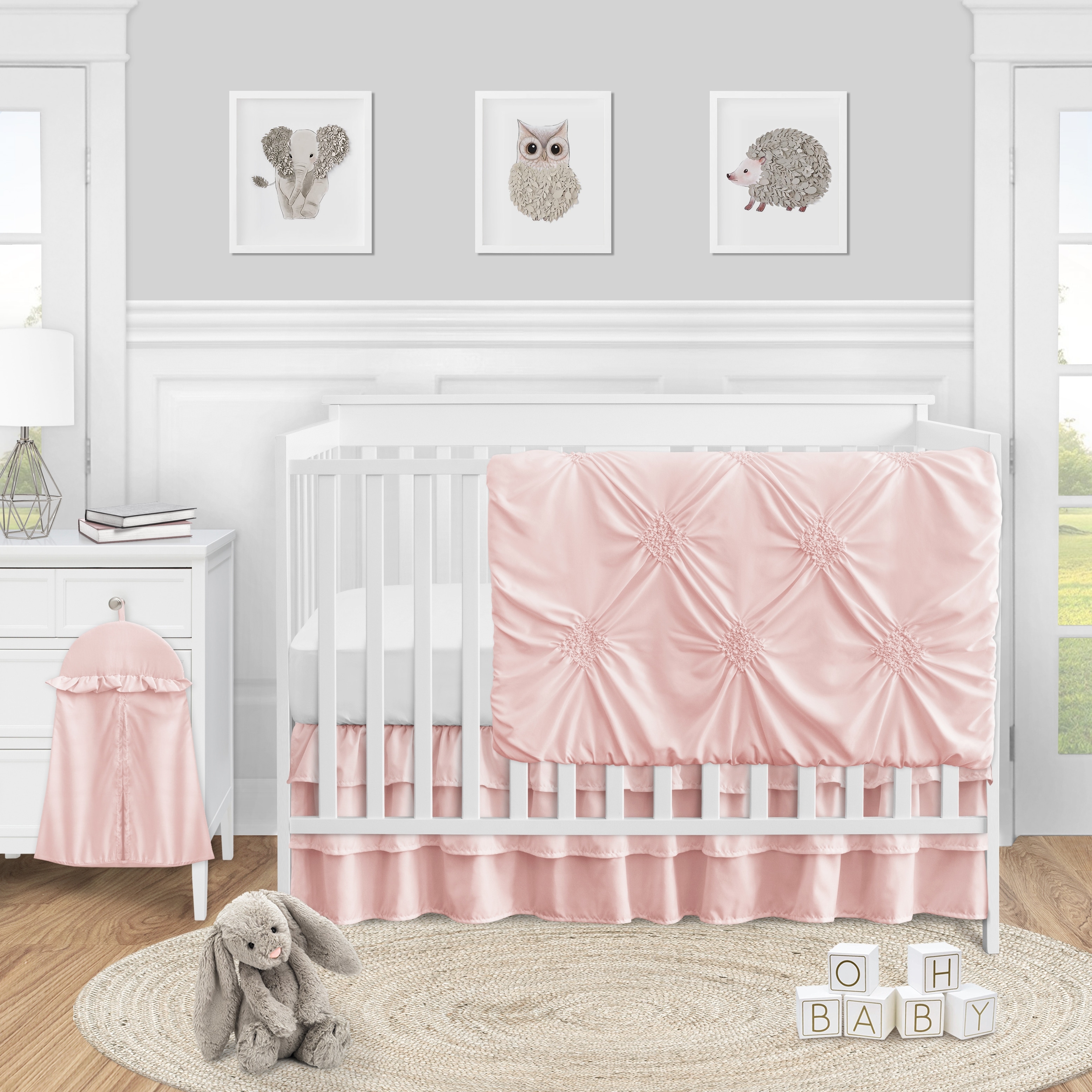 blush pink baby bedding
