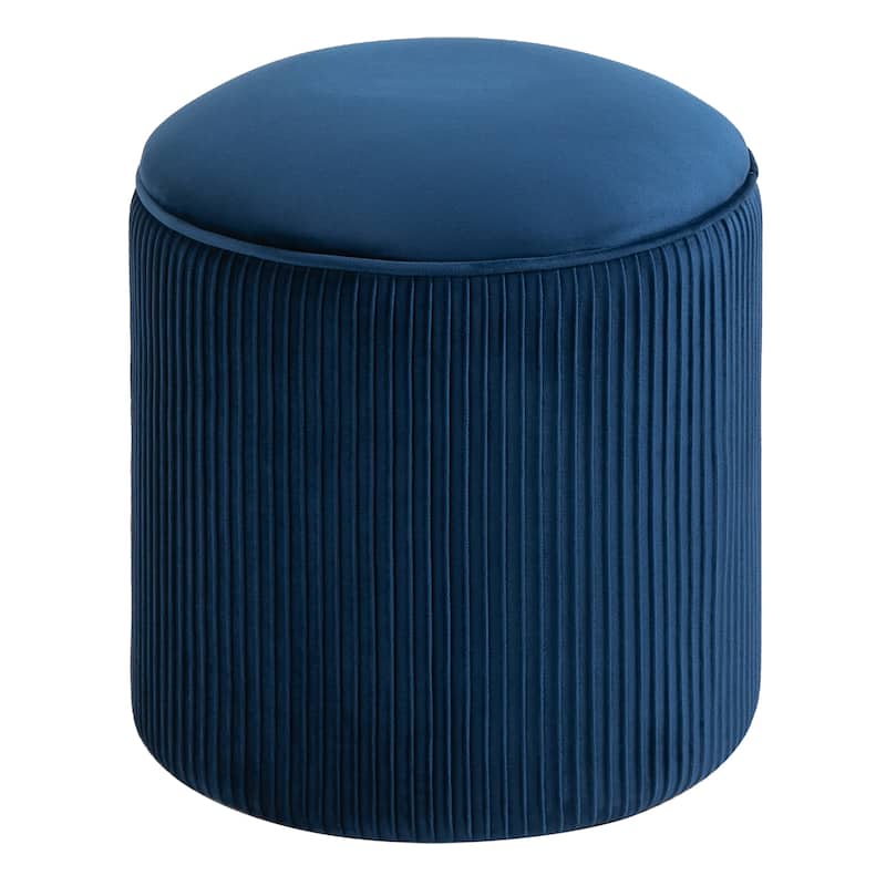 HOMCOM 15'' Small Padded Ottoman Foot Stool with Wrinkle Fabric Design, Thick Sponge Padding and Solid Base