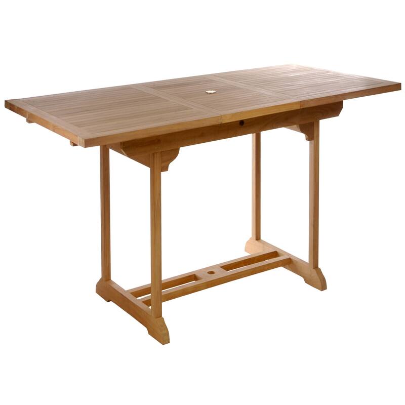 Chic Teak 9 Piece Teak Wood Orleans Bar Table/Chair Set With Cushions