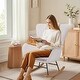 preview thumbnail 20 of 23, VECELO Rocking Chair Set of 2, Modern Upholstered Teddy Fabric Nursery Glider