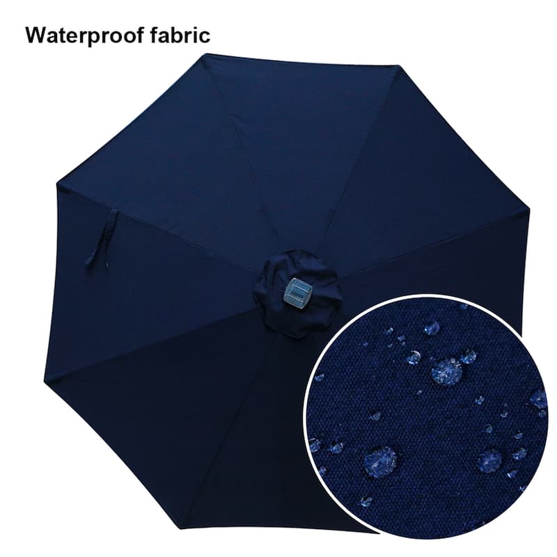 Clihome 9-Ft Outdoor 32 LED Solar Market Umbrella with Tilt & Crank