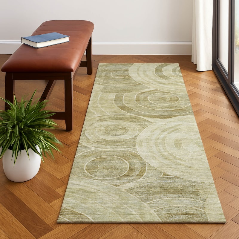 Premium Washable Super Soft Contemporary Mosaic Mayfield Rug - Wheat - 2'3" x 7'6"