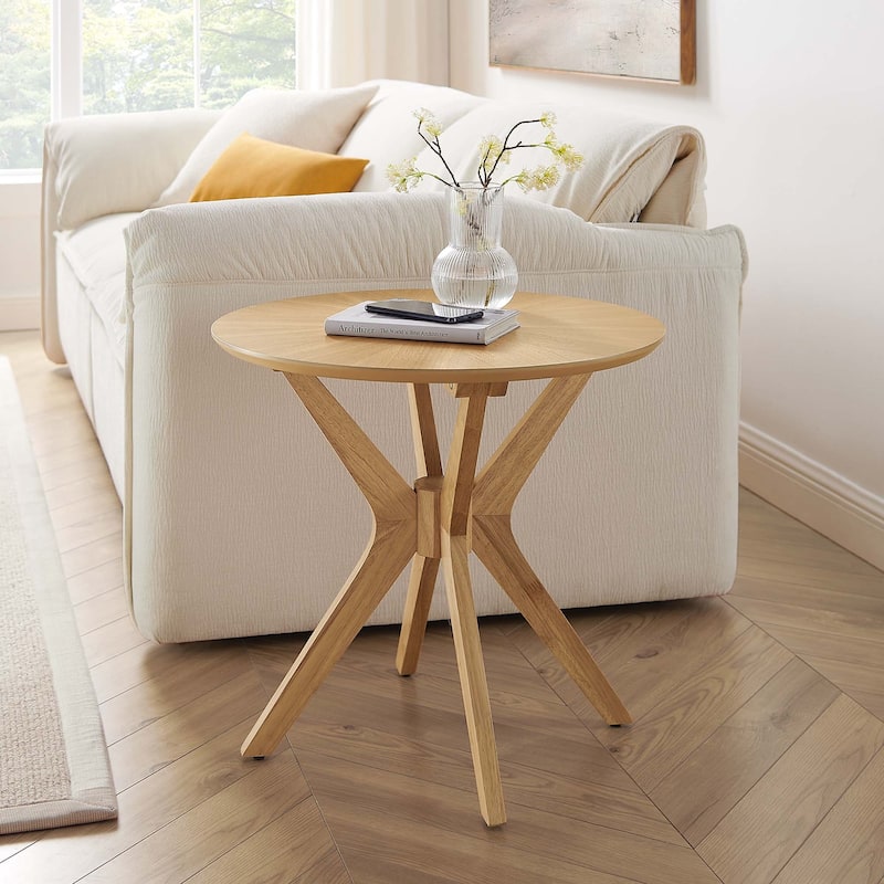 Crossroads 24" Round Wood Side Table - 24" x 24"