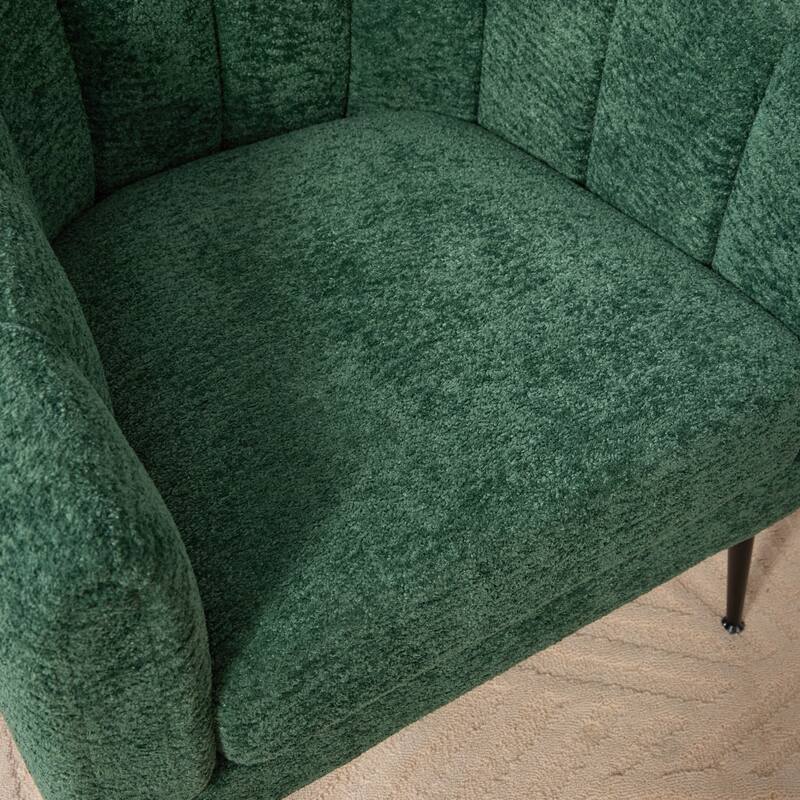 29.9" W Mid-Century Chenille Armchair with Metal Legs