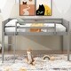 preview thumbnail 2 of 7, Full Wood Loft Bed Frame with Ladder, Ladder can be Placed on The Left or Right, for Boys Girls Kids Adults Toddler, Gray