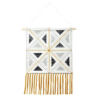 Sevita Dynamic Diamond Embroidered Wall Hanging - 21.5" x 33"