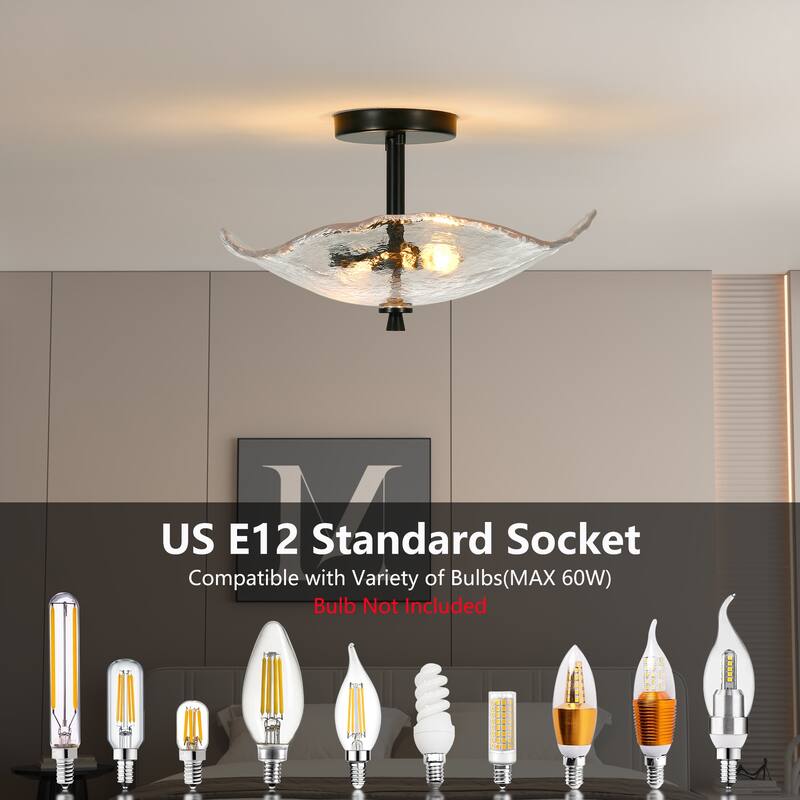 Water Ripple Glass Flush Mount Ceiling Light