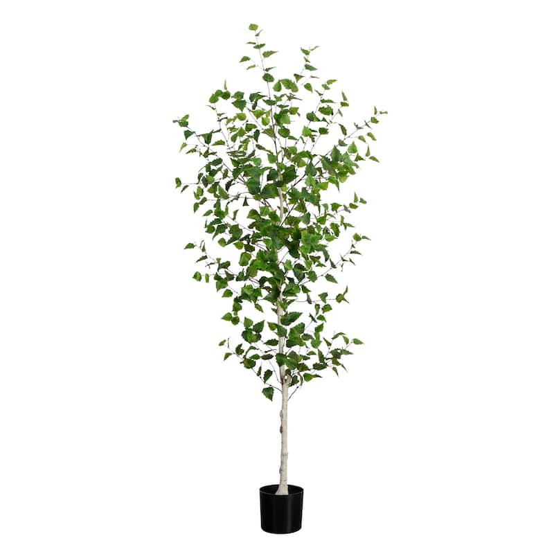 Artificial Birch Potted Tree - 7' - Green