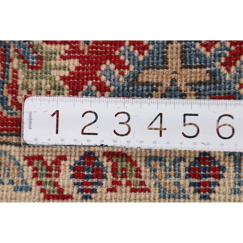 Kazak Oriental Area Rug Hand-Knotted Geometric Bedroom Wool Carpet - 4'10" x 7'1"