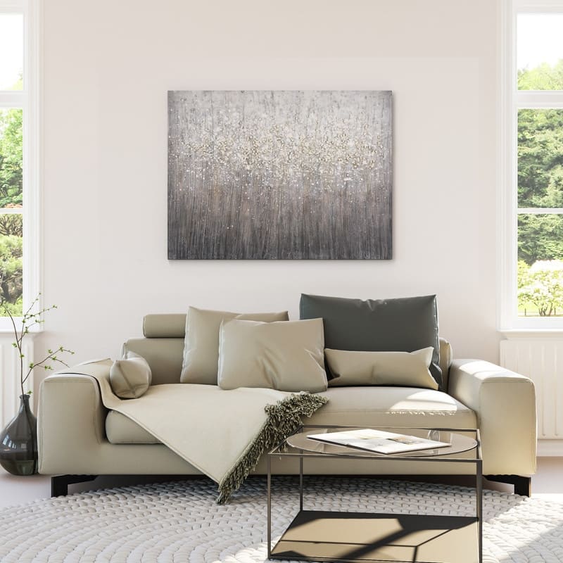 Sprinkle of White Mixed Media Canvas Wall Art - Multi-color