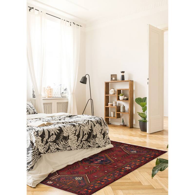 ECARPETGALLERY Hand-knotted Andelz Dark Red Wool Rug - 4'2 x 6'0