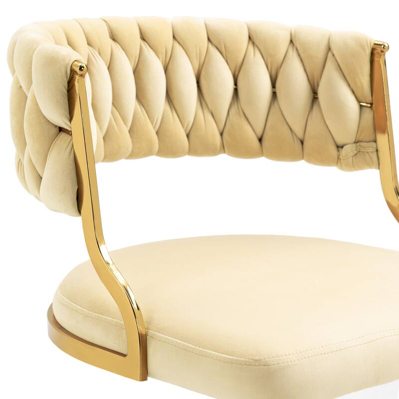 Velvet Home Desk Chair Office Swivel Chair with Wheels and Gold Base