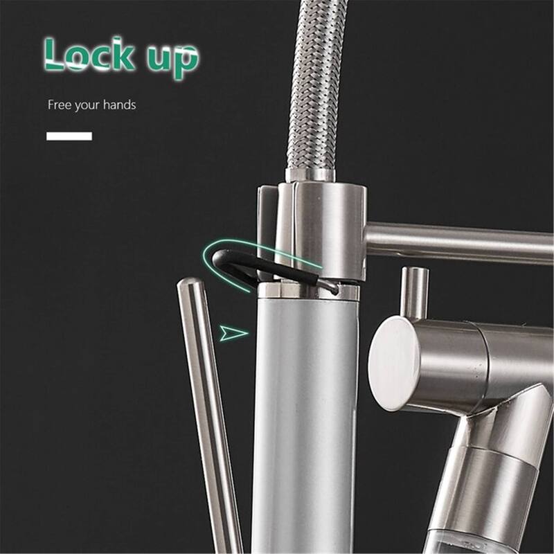 Pull Down Kitchen Sink Faucet With LED Light Commercial Kitchen Faucets Single Handle Modern Single Hole Taps With Valve
