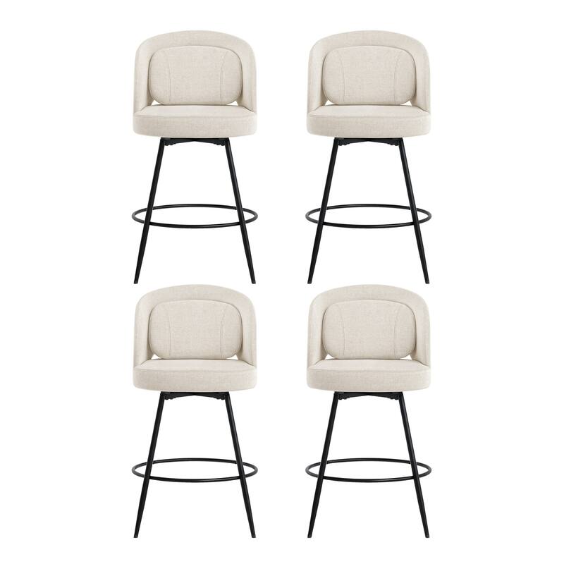 Swivel Bar Stools Set Of 2/3/4, Metal Bar Stools, Modern Upholstered Bar Stools For Kitchen Island - 20.3"W X 20.3"D X 39"H