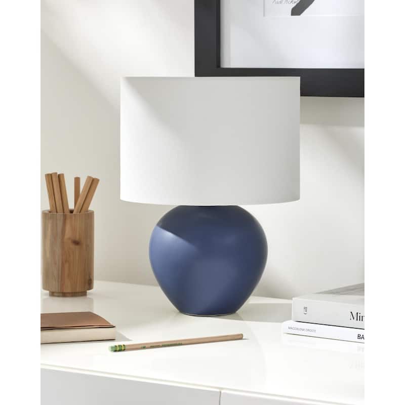 Livabliss Elio Traditional Accent Table Lamp - Navy