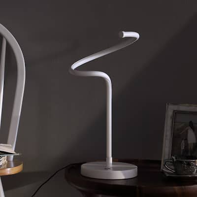 Curvy 18 Inch LED Table Lamp with Adjustable Brightness and Cord - 8.25" x 8.25" x 18"