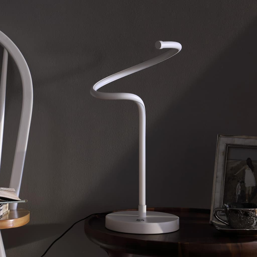 Curvy 18 Inch LED Table Lamp with Adjustable Brightness and Cord - 8.25" x 8.25" x 18"