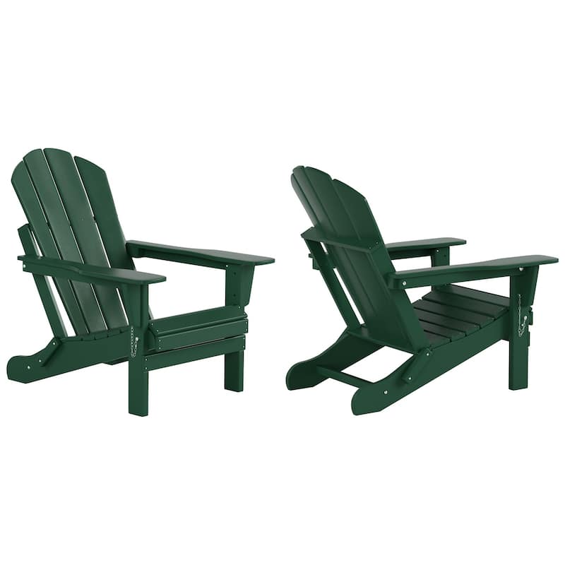 Laguna Hdpe All Weather Outdoor Patio Foldable Adirondack Chairs Conversation Set (3-Piece Set)