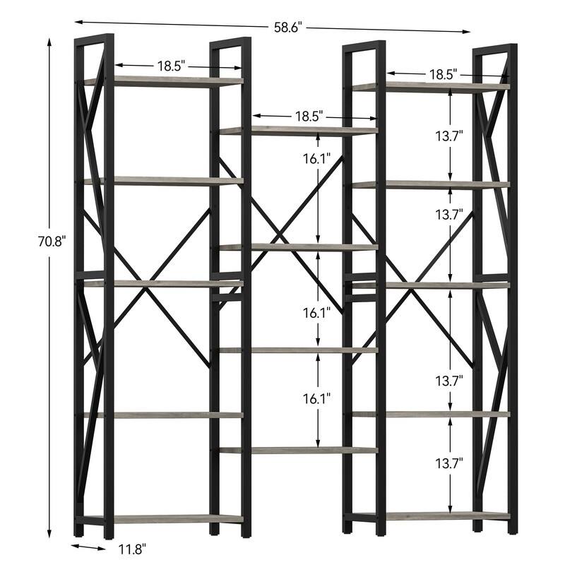 Tall open bookshelf
