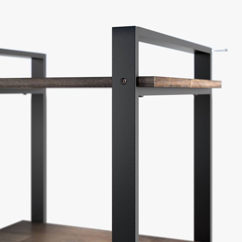 Priage by ZINUS Brown Wood and Metal 64 Inch Etagere Bookcase